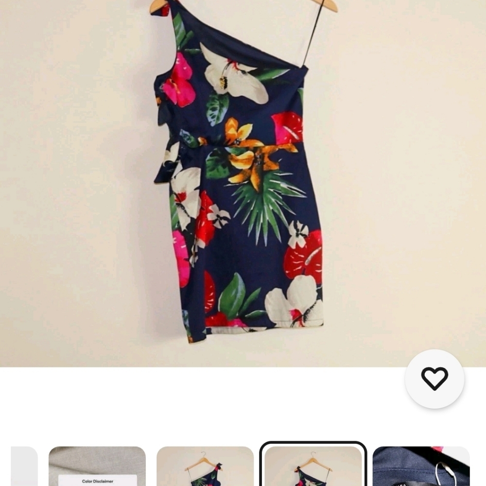 NWT! Zara Tropical Floral Side Tie One Shoulder Dress Size: M - Picture 5 of 13